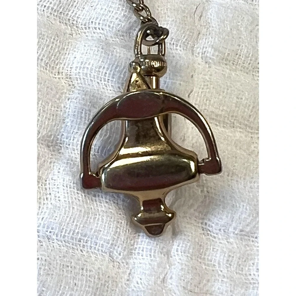 Vintage Hickok Door Knocker Tie Clip Chain Gold Tone Men's Mid Century USA